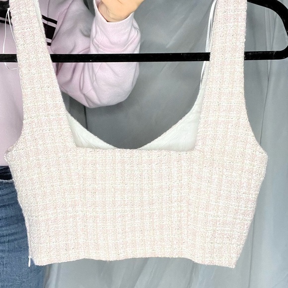 Zara Cream Tweed Tank Top - Picture 2 of 6